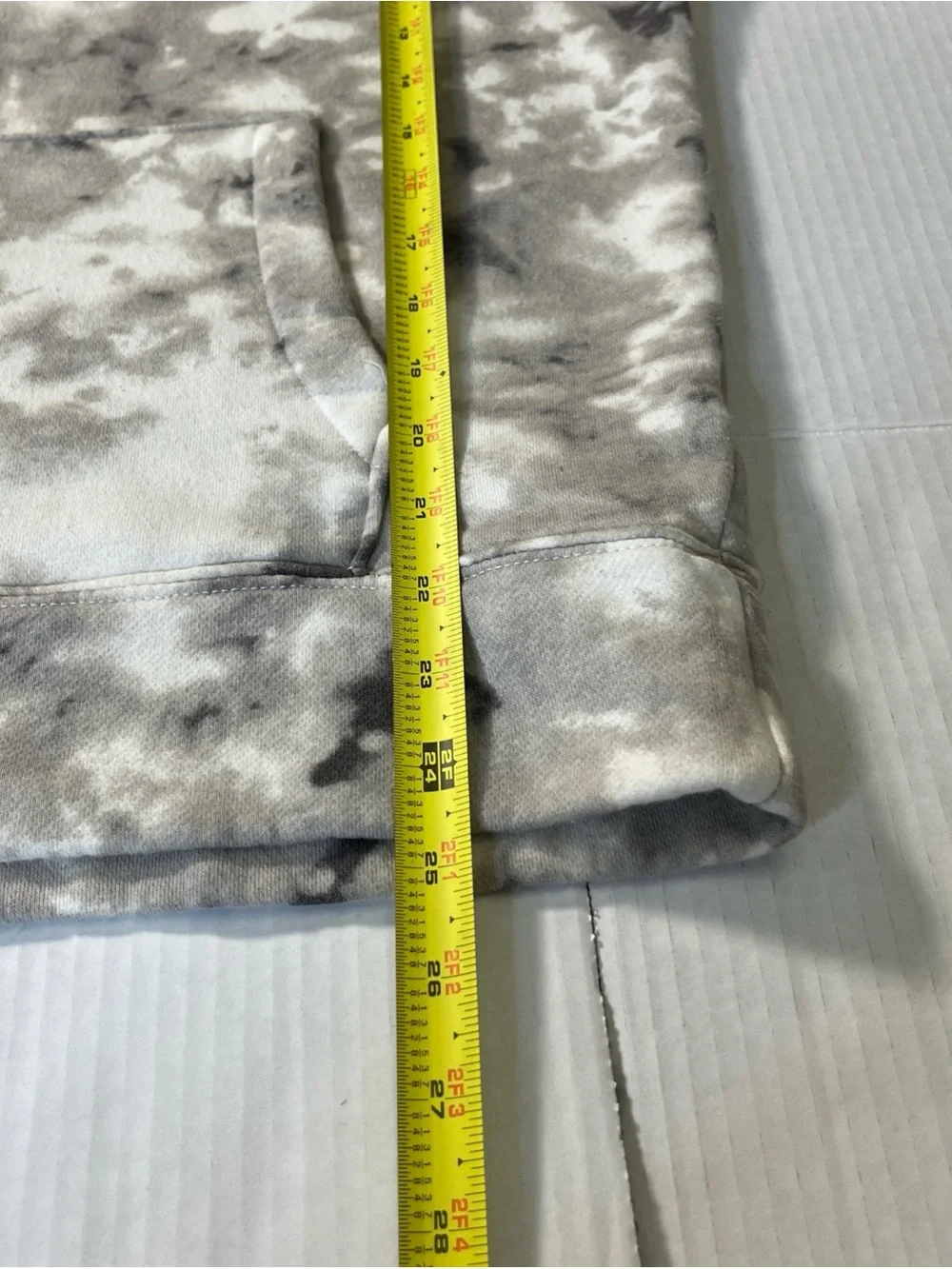Hollister Men's Gray & Black Tie-Dye Crewneck Hoodie